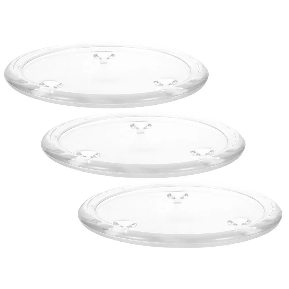 

3Pcs Glass Holder Tray Round Decorative Plates for Wedding Party Home Decoration Banquet Dinner Home Decoration