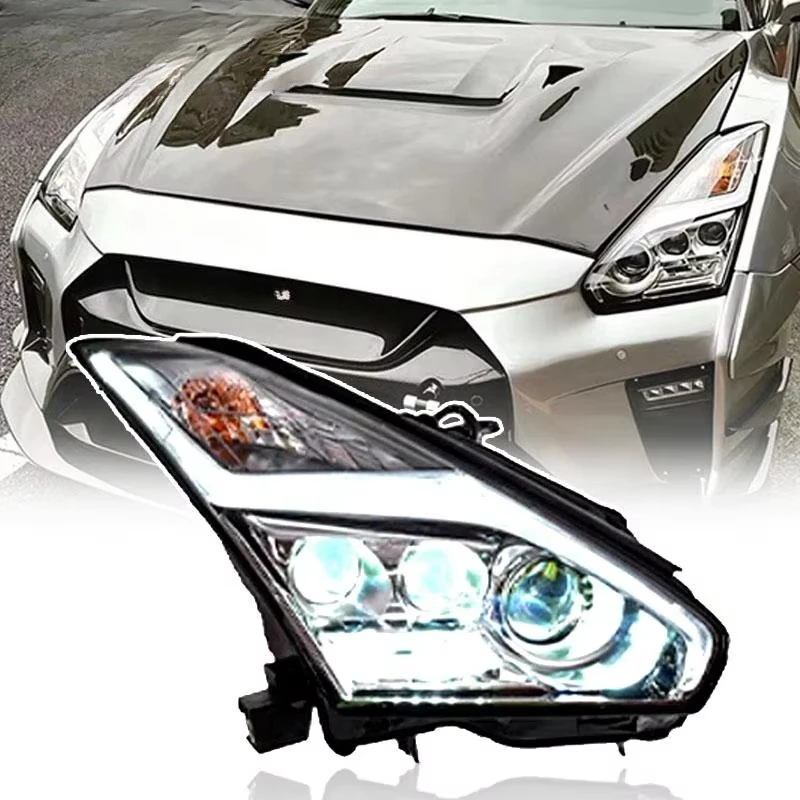 Headlight Modified for Nissan GT-R R35 Light Emitting Diode Headlight DRL 2009-2017 GTR New Three-lens