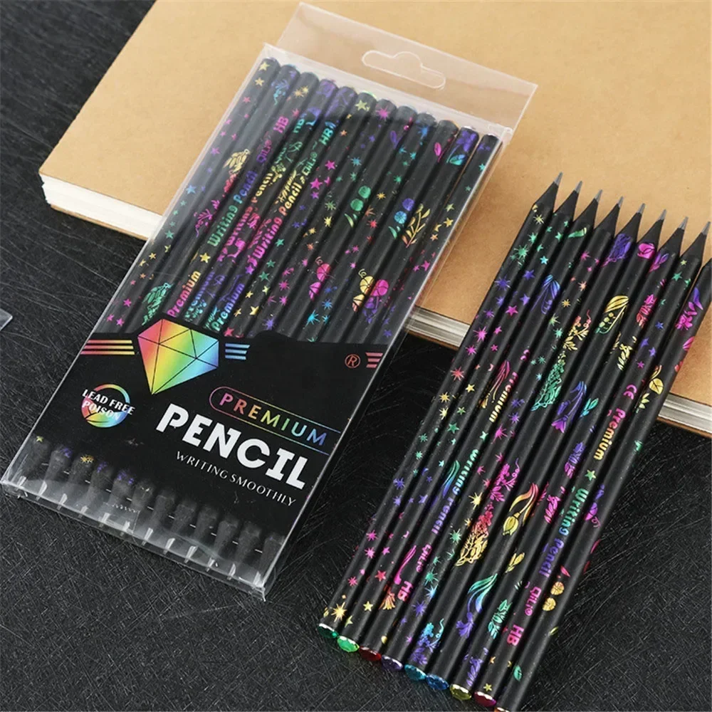 1 Set HB Painting Drawing Pencil Wooden Painting Black Lead Pencils Students Writing Pen Cute Stationery Office School Supplies