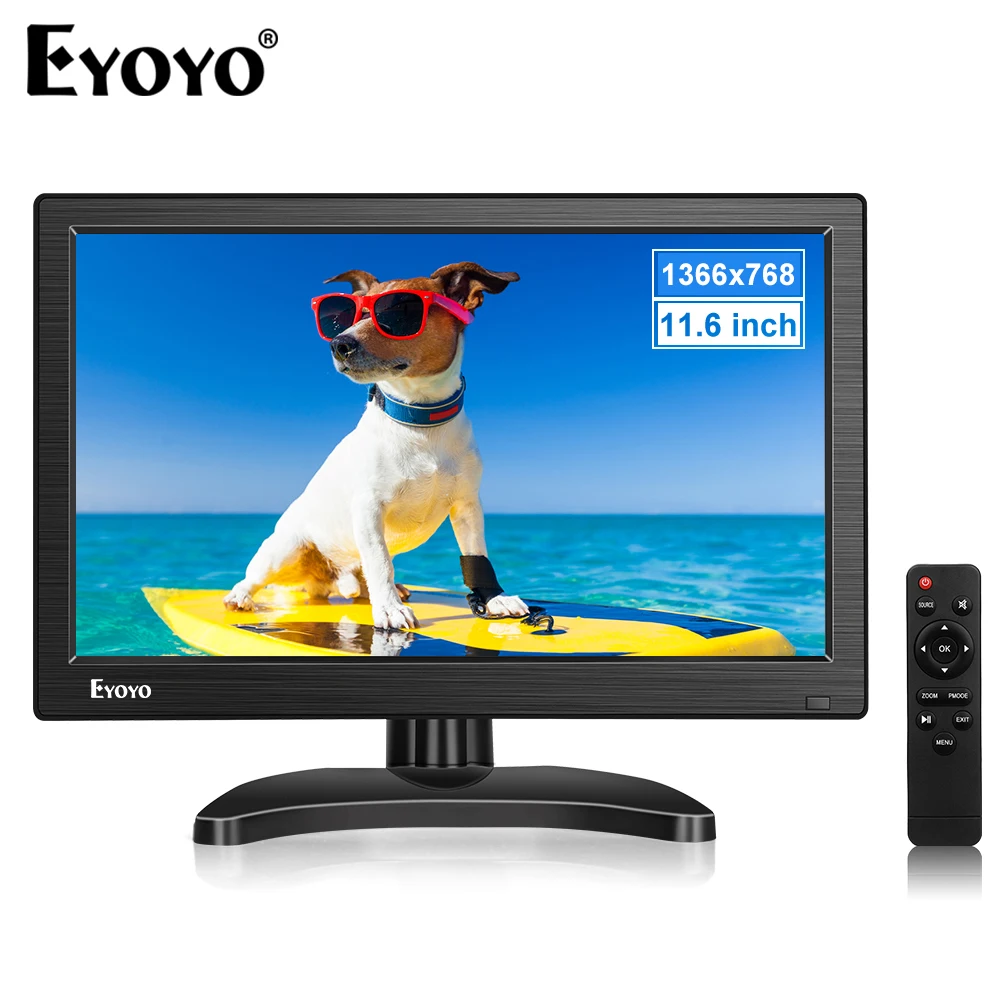 

Eyoyo VESA 75mm Wall Mount LCD Monitor With Remote Control 12" TFT Screen 1366x768 Built-in Speaker HDMI VGA BNC AV Video Input