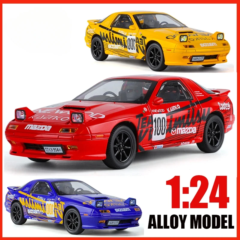 1:24 Mazda RX7-FC Track Version Super Racing Hochpräzises Legierungsmodell Sound Light Pull Back Hot Wheels Kindergeschenk