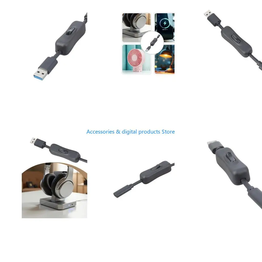 77JD USB Extension Cable USB Extender USB3.0 to Type C Extension Cable with Switches