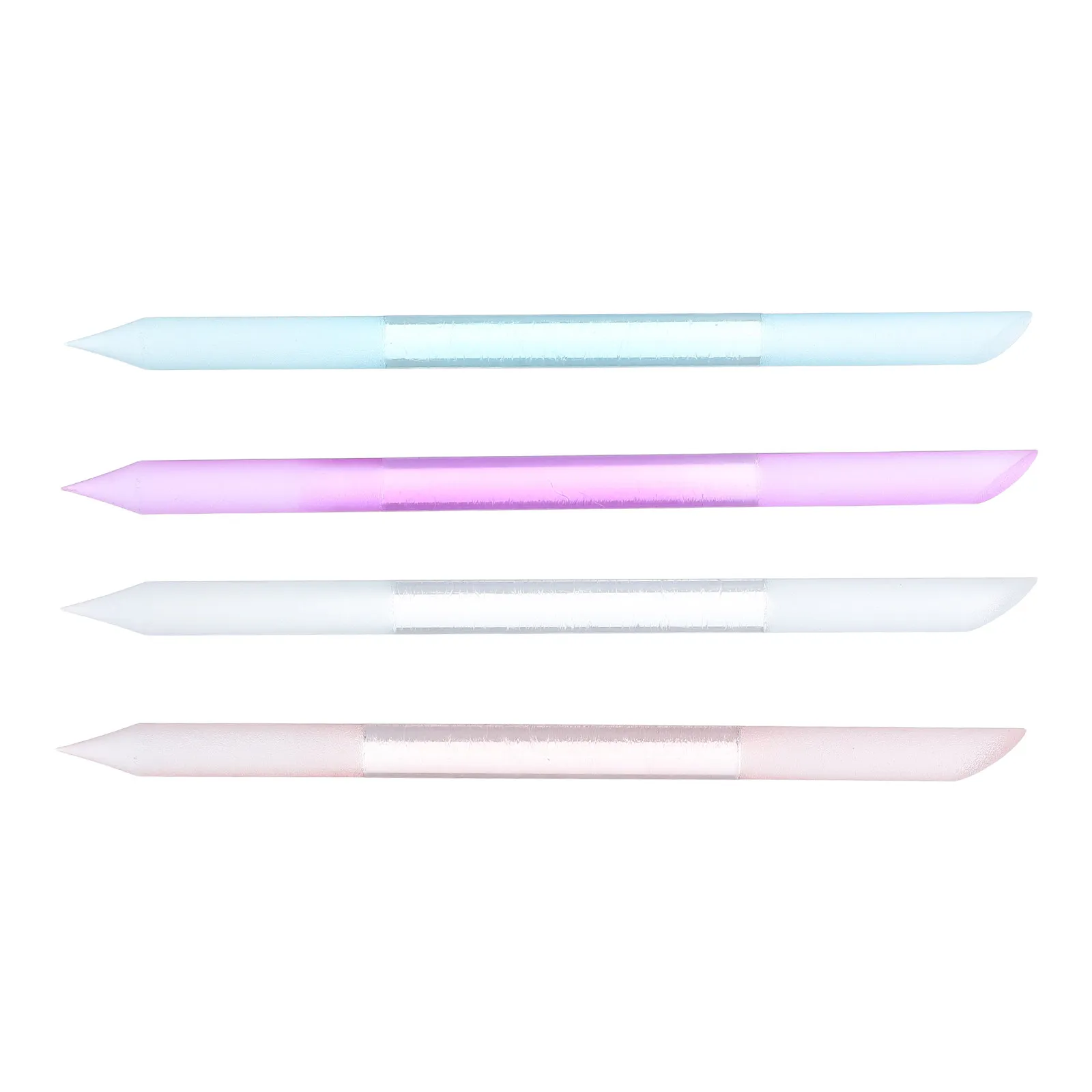 4Pcs Glass Manicure Stick Precision Cuticle Pusher Nano Glass Nail File Double-Sided Fingernail Buffer Smoother for Home Nail