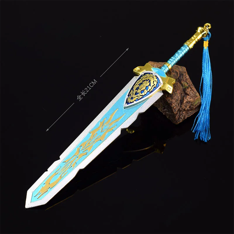 

21cm World of Warcraft Weapon Model Generalissimo Sword All Metal Knife Toy Sword Cos Prop Figure Gifts Collections Ornaments