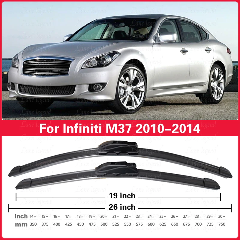 

2PCS Car Wiper For Infiniti M37 2010-2014 Front Windshield Windscreen Wiper Blade Rubber Accessories 2011 2012 2013 26"+19"