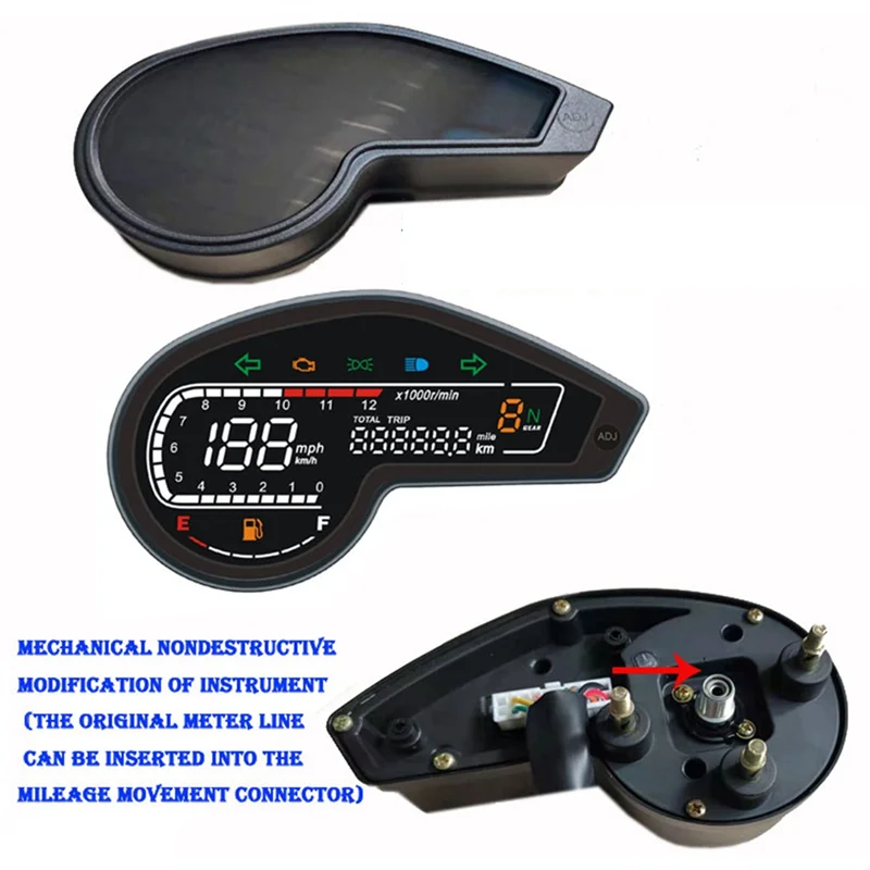 Motorcycl LED Digital Speedometer for NXR150 NXR125 2003-2014 Digital LED Odometer Tachometer XR150 GY200