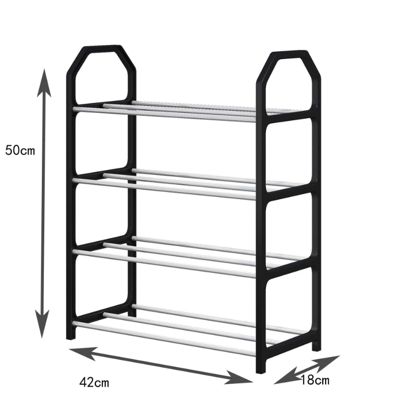 4 Floor Shoe Rack Metal Shoe Shelf Footwear Shoes Rack Living Room Space Saving Shoes Organizer Stand Holder Home Supplies