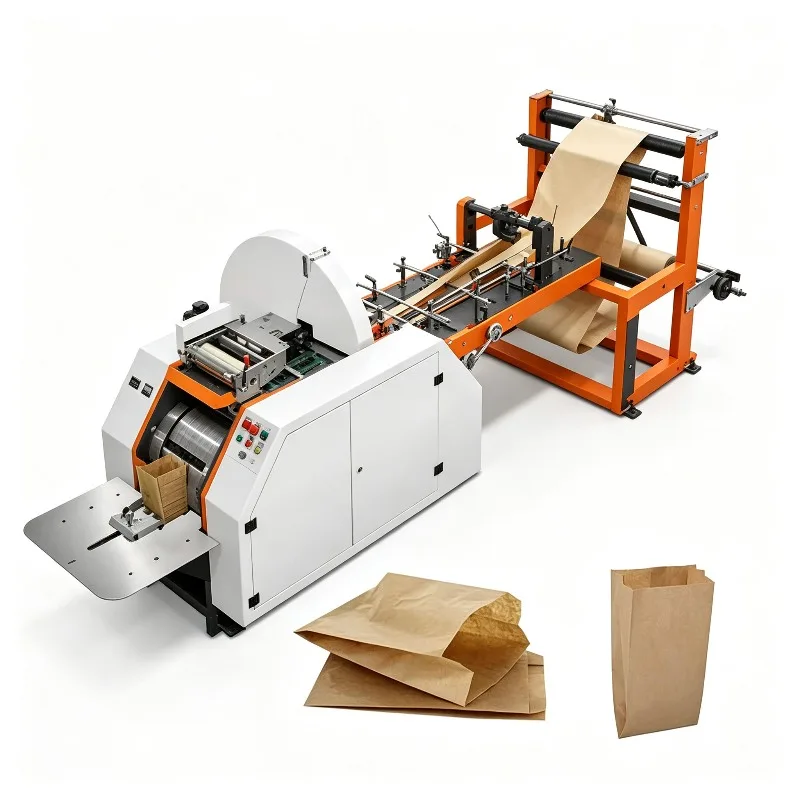 High Speed  Food V Bottom Paper Carry Bag Making Machine for Paper Bag Web Offset Printing Paper Bag Machine