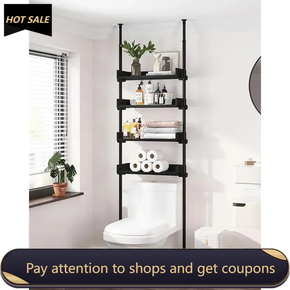 

Vanity Bathroom Mirror Cabinet Storage 92 to 116 Inch Tall Shower Rack Fit Most Showers Over The Toilet Shelf Wc Furniture Black