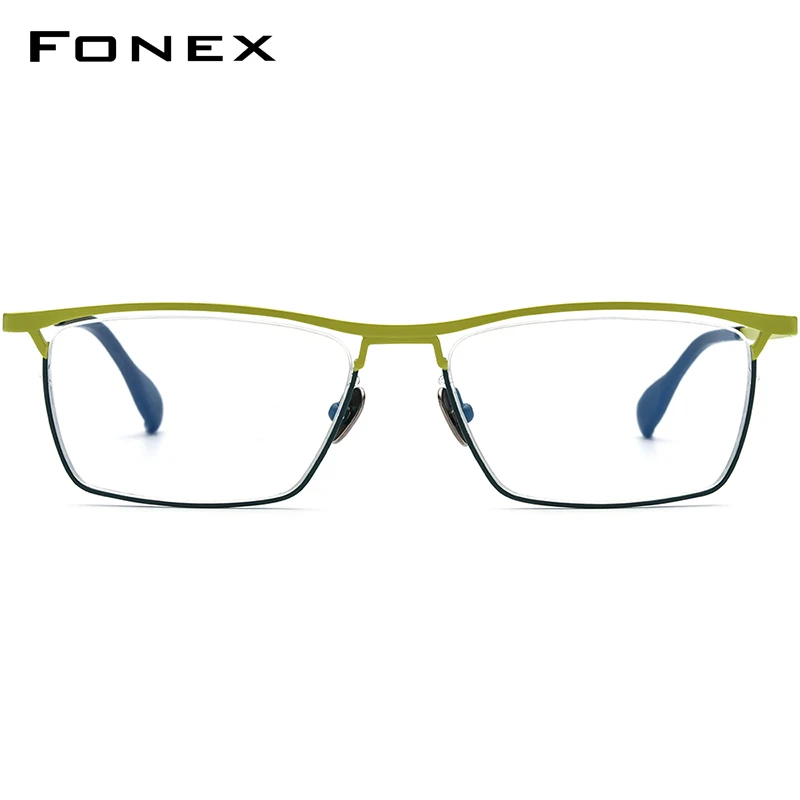 FONEX Titanium Eyeglasses Frame Men Colorful Brand Design Square Glasses Women Japanese High-Quality Ultralight Eyewear 85783