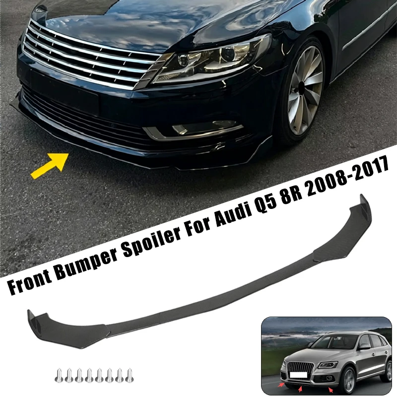 Sport Front Bumper Splitter Spoiler Lip For Audi Q5 8R 2008-2017 5Pcs Adjustable Sectional Car Exterior Tuning Body Kit