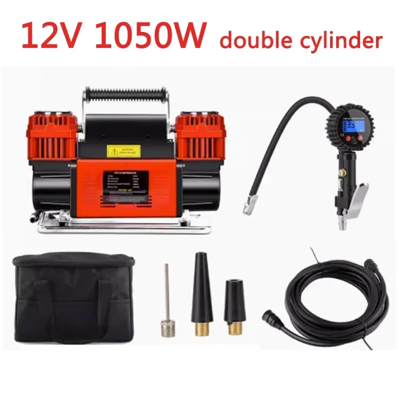 780W/1080W Double Cylinder Electric Car Air Pump High Power High Pressure Car Air Pump Pounding Pounds Suv Refueling 12V/24V