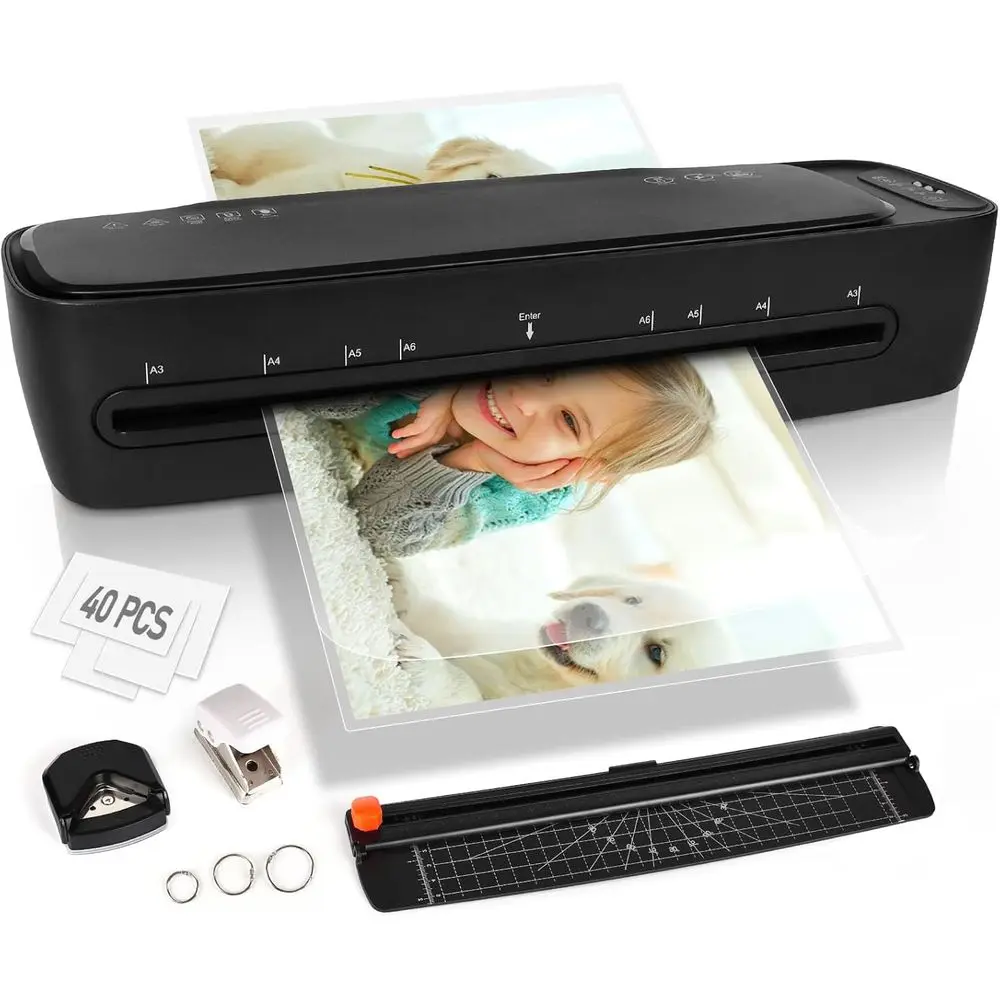 13 Inch A3 Thermal Printer with 9-in-1 Features, 40 Rolls, Trimmer, Rounder, Fast Warm-Up, Ideal for Home and Office