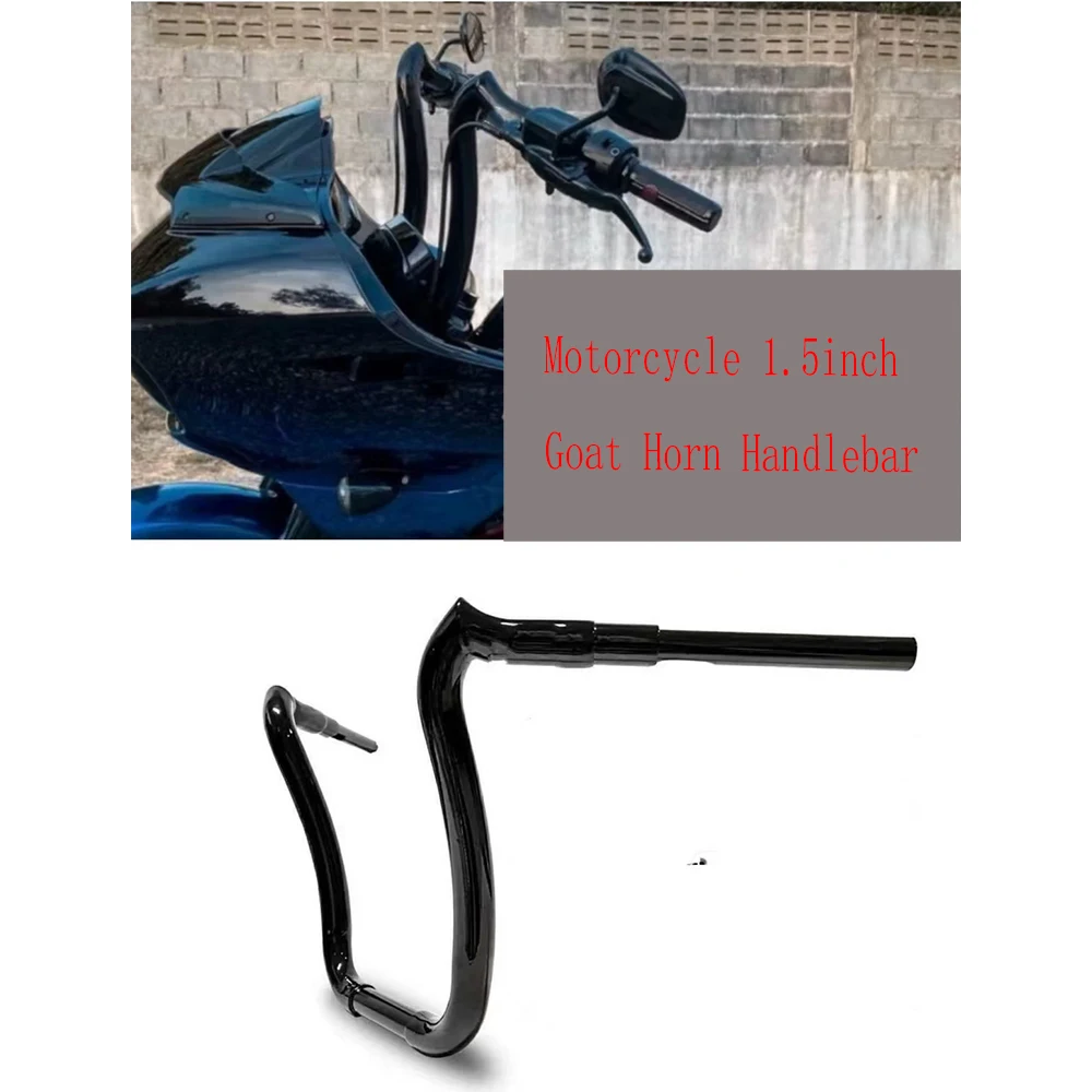 Motorcycle 1.5inch Goat Horn Handlebars for Harley Road Glide ST Custom Handlebar