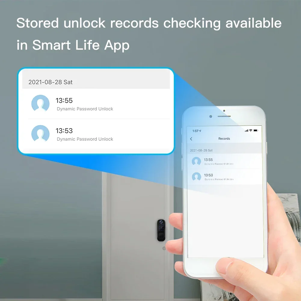 MOES-Tuya Smart Door Fingerprint Lock, Digital Door Lock, senha do suporte, Casa, Segurança do Hotel, Wi-Fi