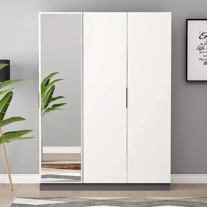 −x Modern Glass Door Cupboard Bedroom Furniture Portable Hotel Home Wardrobe Closet&
