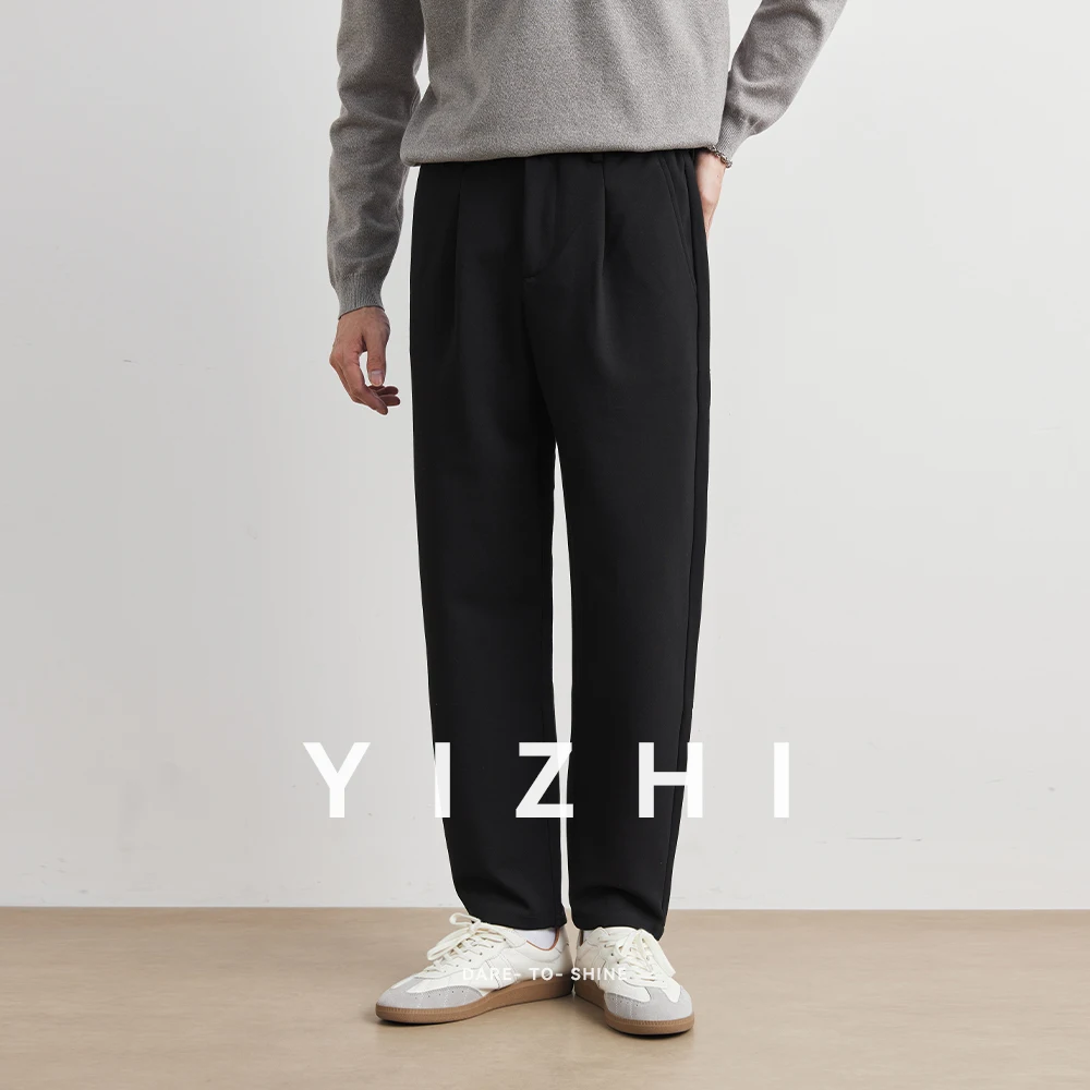 Fashion Casual Men's Autumn Spring Straight Leg Sports Pants Loose Fit Versatile Male Fashion Sensation Minimalist Suit Pants