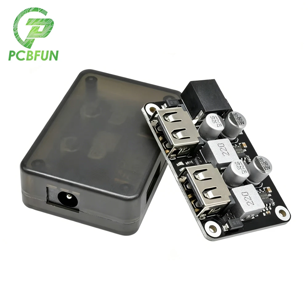 12V 24V to 5V 9V Dual USB Mobile Phone Fast Charging Power Supply Step-down Converter Module with Shell USB QC3.0 QC2.0 Car Char
