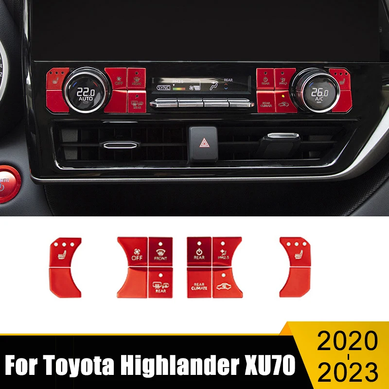 

Car Accessories For Toyota Highlander XU70 2020-2022 2023 Dashboard Air Conditioner Switch Control Button Trim Cover Stickers