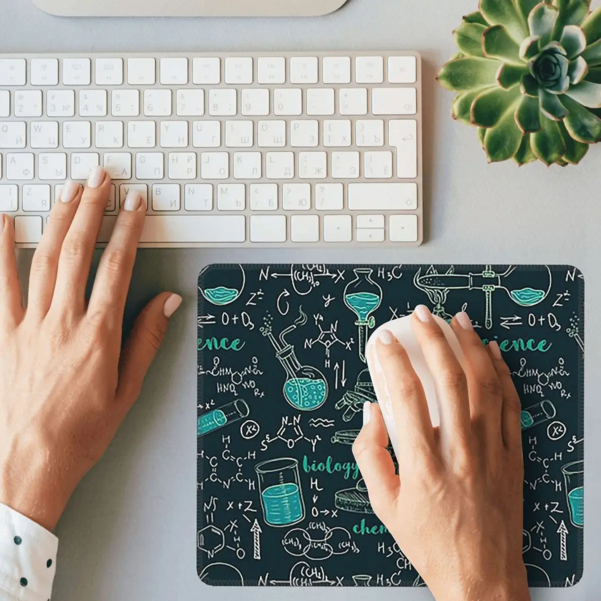 

Vintage Old Chemistry Laboratory Microscope Tubes Formulas Multi-sizeMousePadComputer Keyboard MouseMatGamer PC Laptop Desk Mat