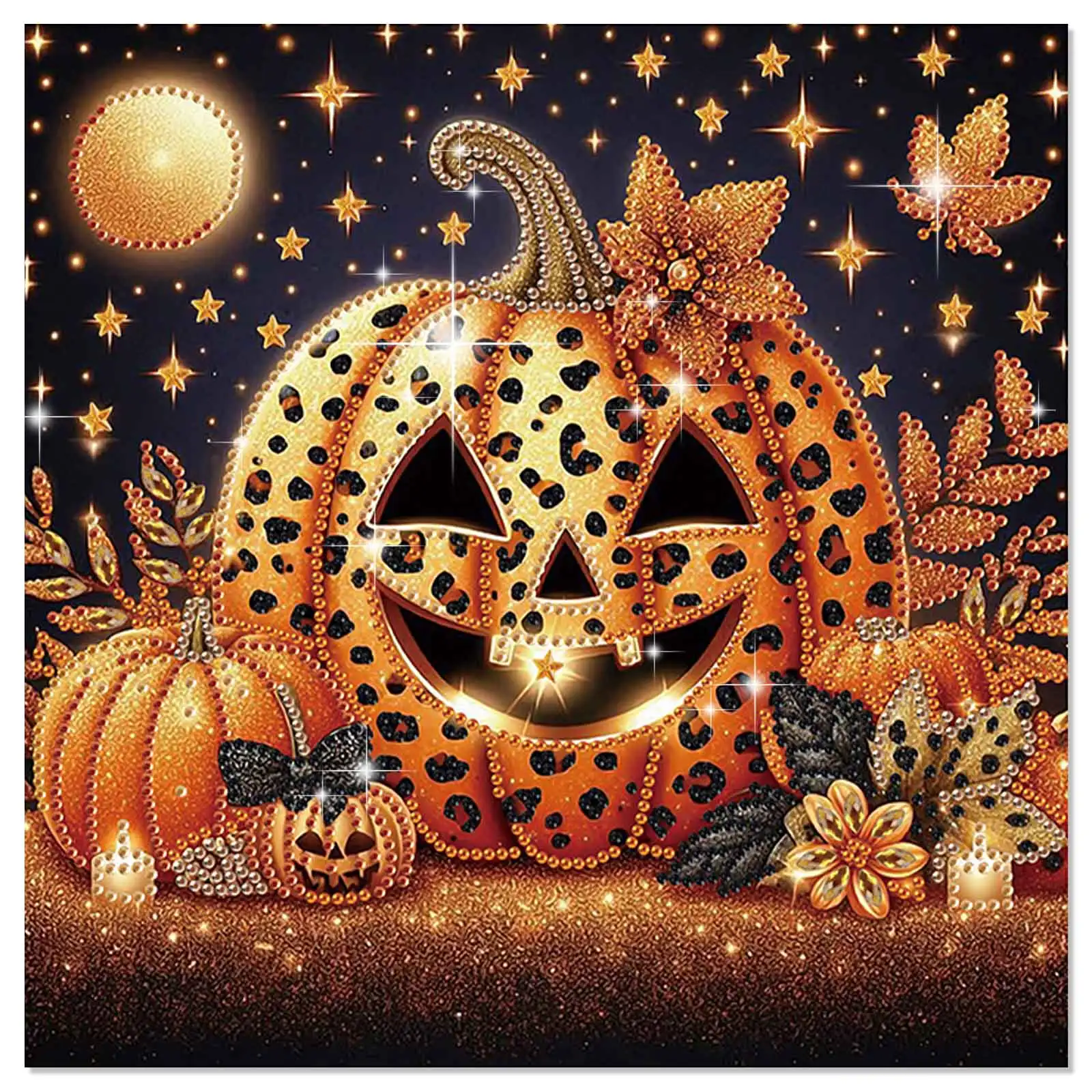 طقم رسم فني ماسي للمبتدئين البالغين، موضوع الهالوين شكل خاص كريستال الماس لتزيين جدران المنزل هدية مصنوعة يدويًا #1