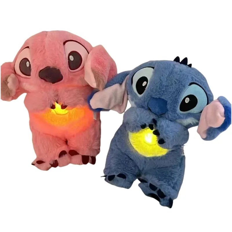 Disney Stitch creativo respirazione, illuminazione e suono giocattolo bambola lenitiva e addormentata cuscino per dormire per bambini regalo di