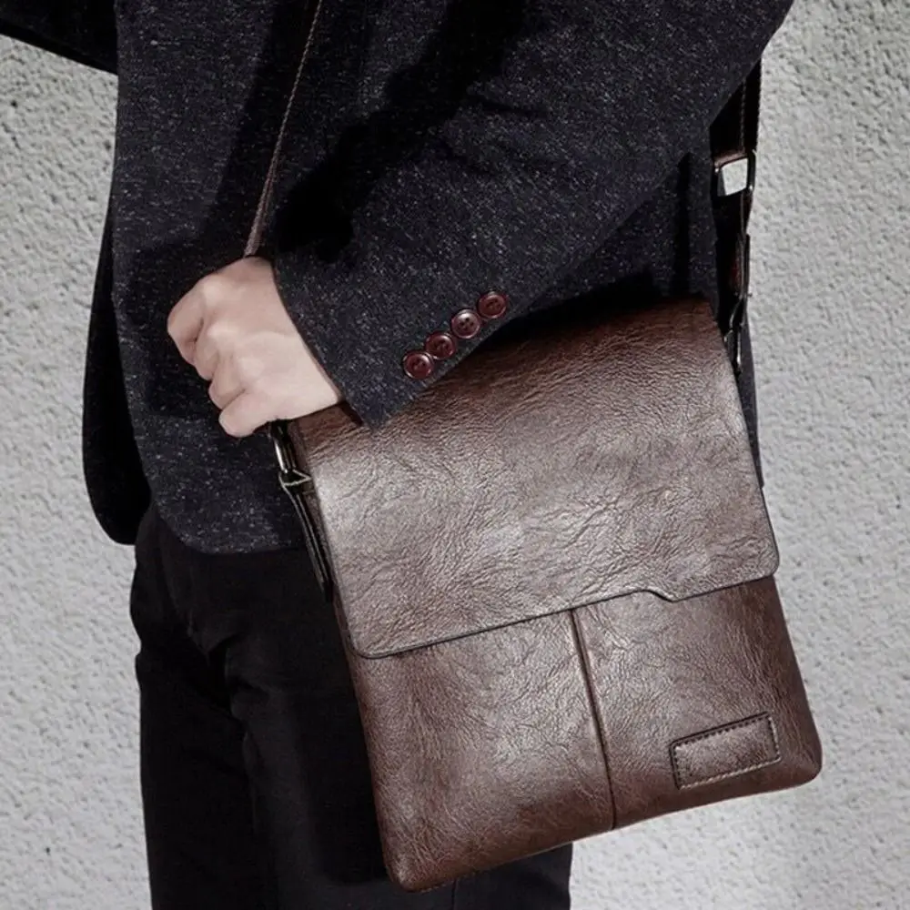 2024 Casual Man Messenger Bag Vintage Men Handbag Pu Leather Shoulder Bags Business Briefcase High-capacity Crossbody Bag