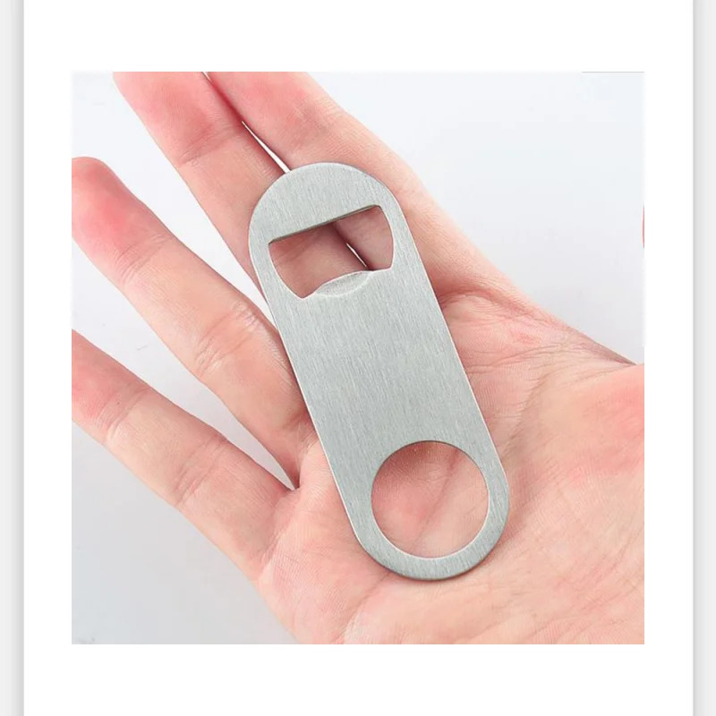 

100pcs Beer Bottle Opener Durable Flat Stainless Steel Mini Beer Bottle Opener can Jar Opener NO31