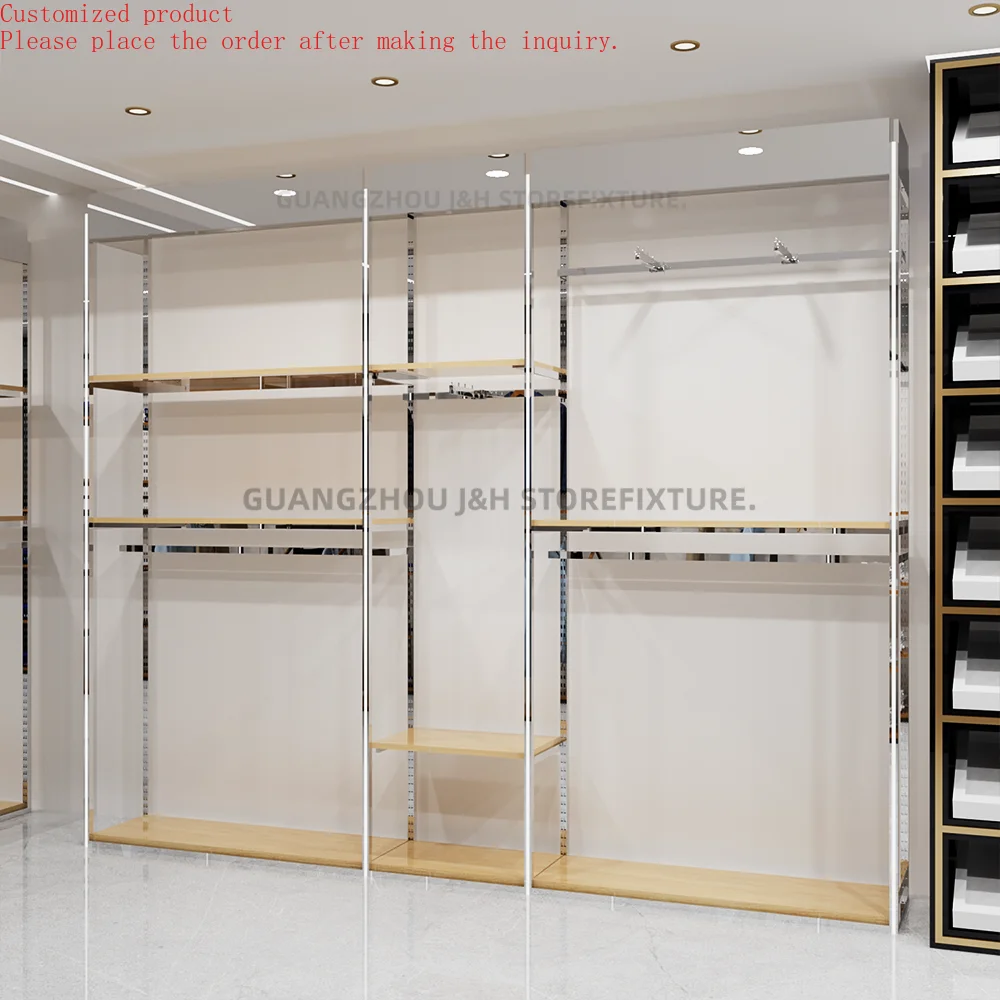 

Boutique Store Display Stand Clothing Rack Apparel Retail Clothes Shelving Garment Display Rack Clothing Store Furniture