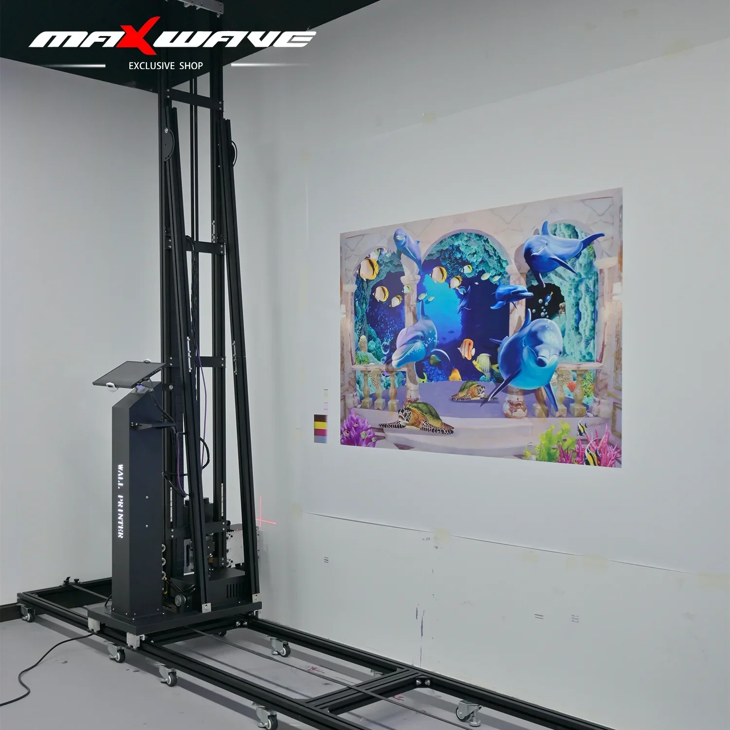 Maxwave Wall Printer Machine Outdoor Wall Painting Floor Rails Automatic Vertical 3D Printer Direct to Wall Painting Tools