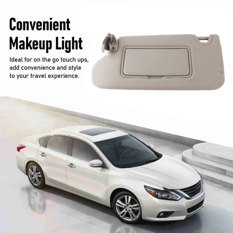 Sun Visor With Makeup Light Beige Stylish Look Enhanced Safety Sun Shielding Visor For Altima 2013 To 2018 Left Driver Side