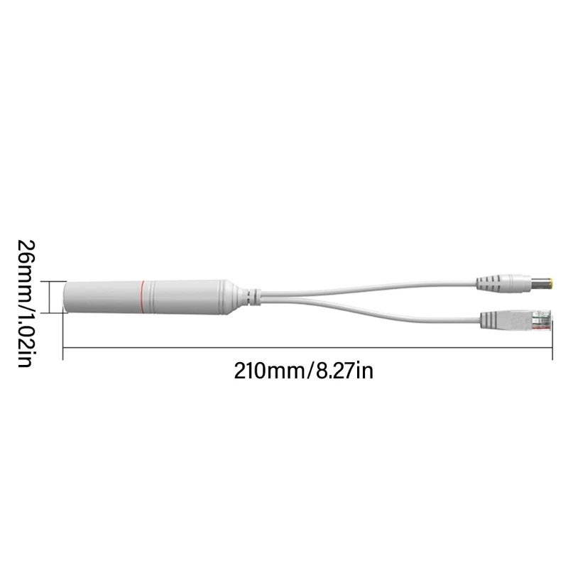 Adaptador PoE Splitter 48V a 12V Power Over Ethernet Splitter para câmera segurança