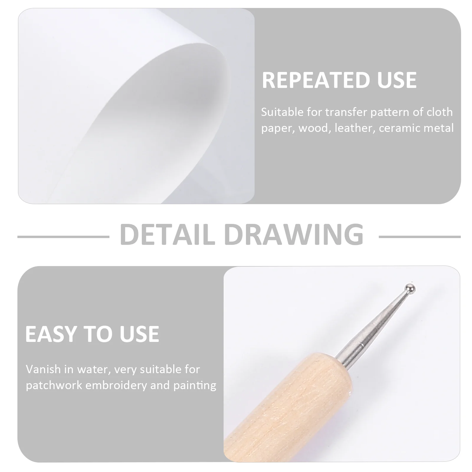 10 Pcs Cross Stitch Drawing Transfer Paper for Painting Carbon Copy Manual Moisture-resistant Embossing Sewing Tracing