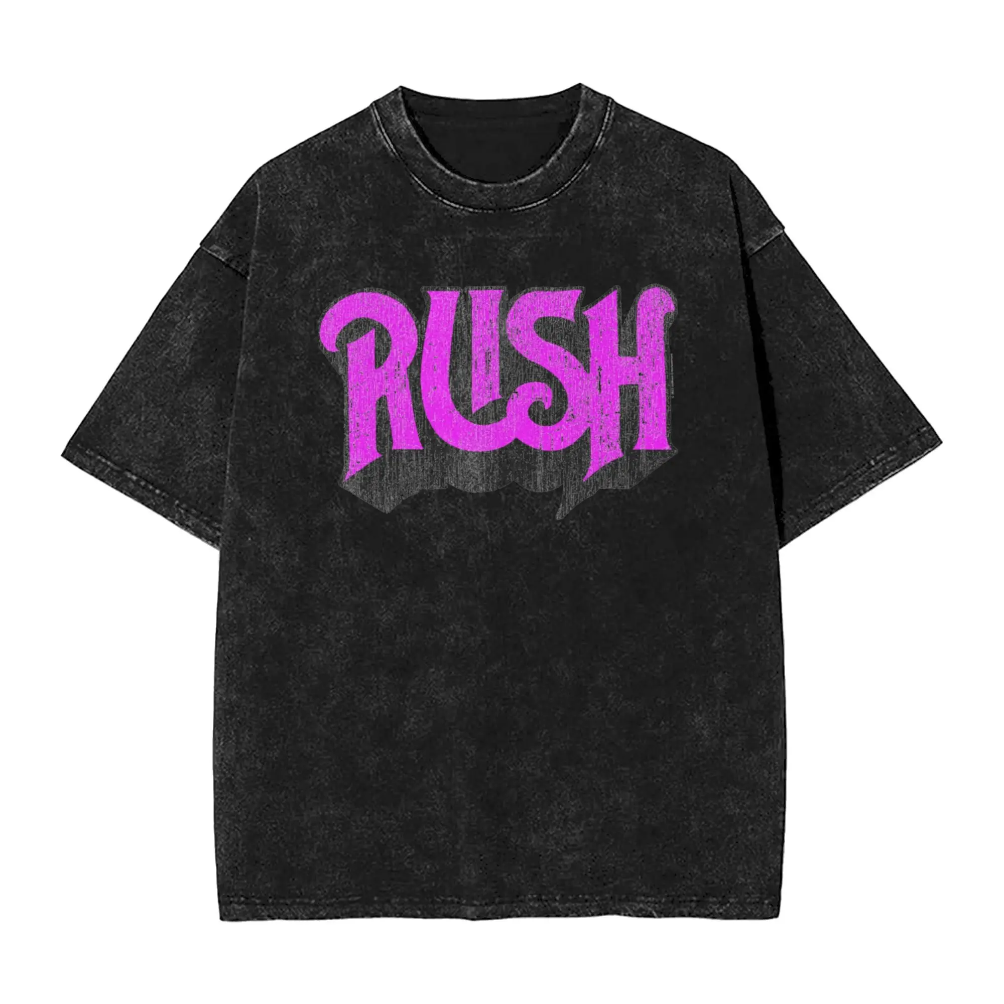 Rush Band Washed T-Shirt Couple  Y2K Fun Casual T Shirts Summer O Neck Harajuku Tees Design Oversized Clothing