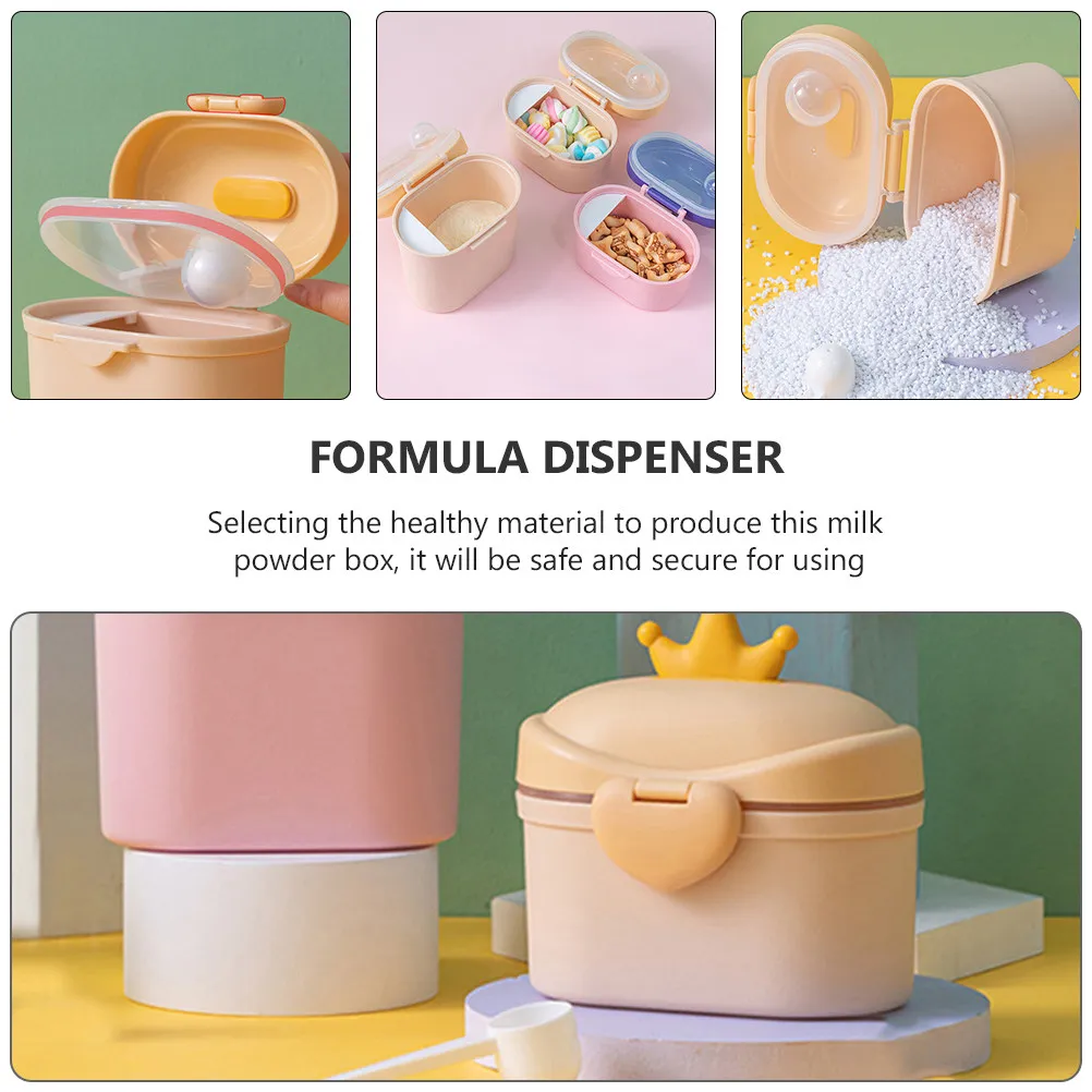 

Portable Formula Dispenser Container Milk Powder Box Sanitary Storage Round Hole Spoon Design Leak Proof Travel Baby Feeding