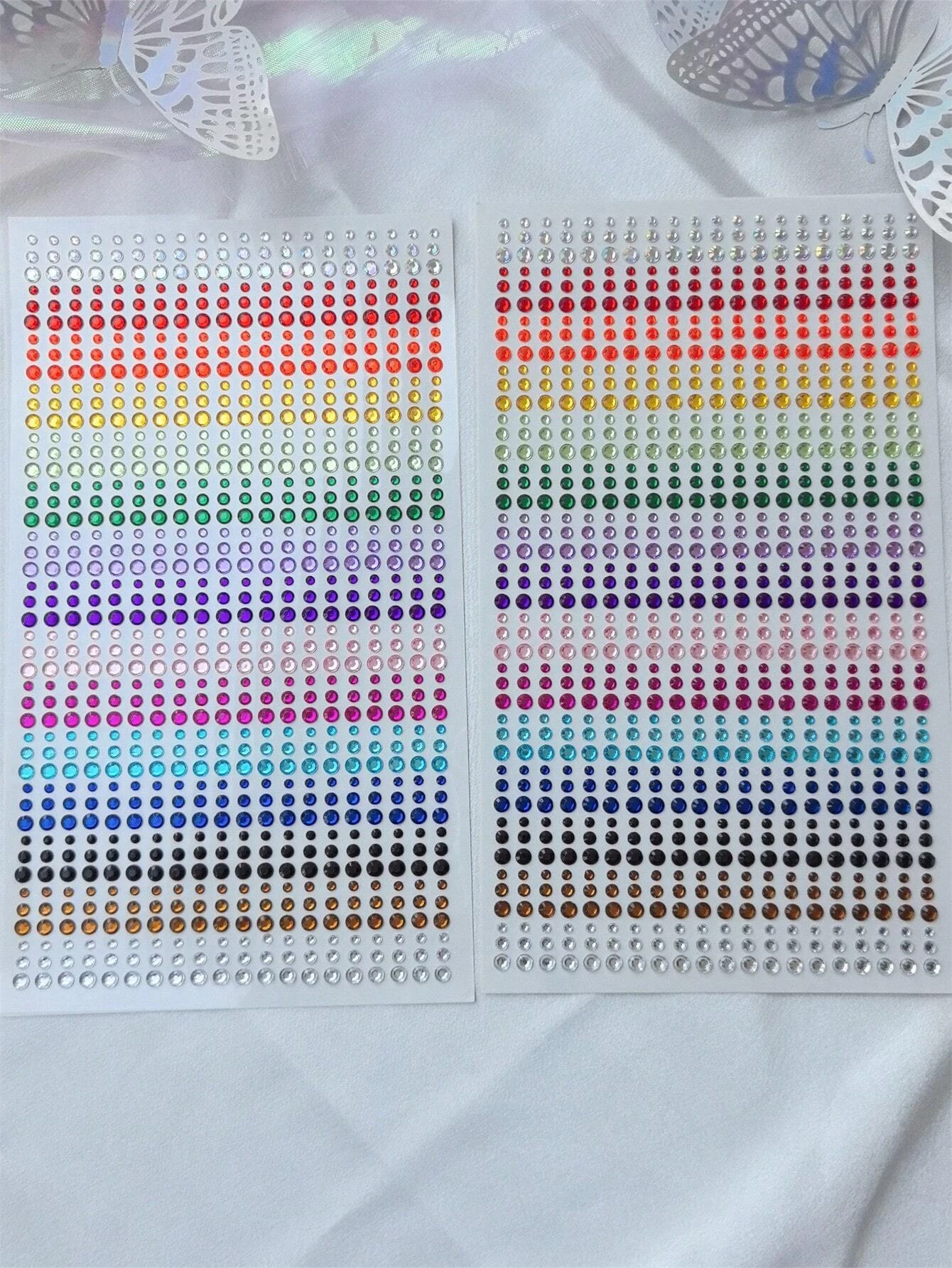 1/2 Stuks 900 Pillen Regenboog Kleur Stereo Gezicht Glittry Gem Stickers Muziek Festival Bruiloft Bruid Bruidsmeisje make Up Gereedschap