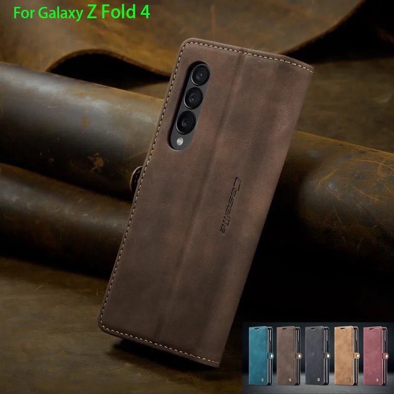 

Case For Samsung Galaxy Z Fold 4 Case Luxury Magnetic Buckle Flip Leather Wallet Phone Cover For Samsung ZFold Z Fold 4 Coque