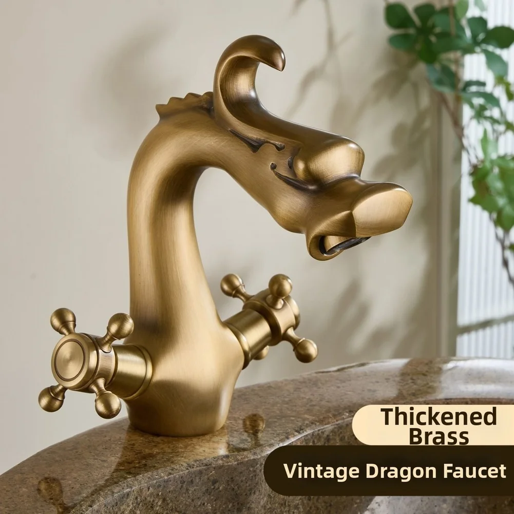 

Bathroom Faucet Bathroom Sink Faucet Antique Brass Bathroom Vanity Faucet Basin Mixer Tap Hot And Cold Water Faucet Cross Handle