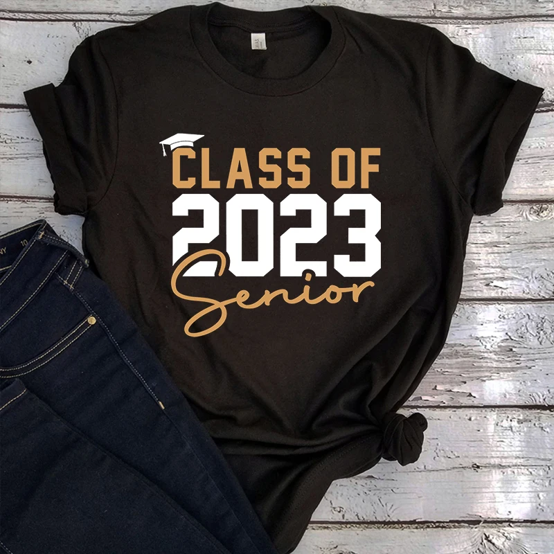 

Senior 2023 T Shirt Class of 2023 Senior Tops Graduation Shirt Women High School Shirt University Graphic Tshirts