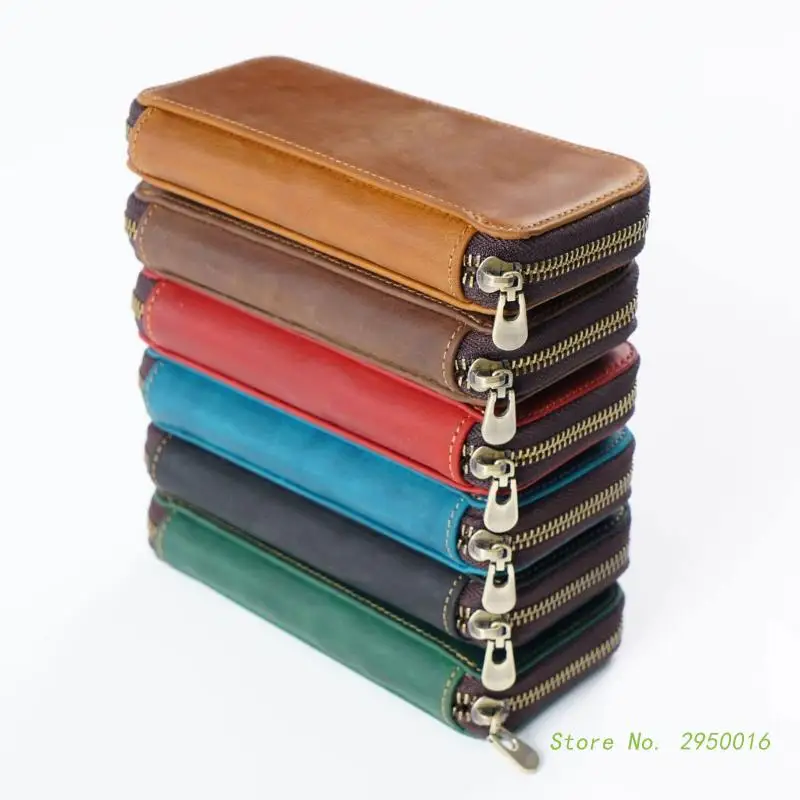 Leather Fountain Pen Case Hard  Pencil Case 3 Divided Slots Large Compartment for Fountain Pen Stylus Pen Cash Card