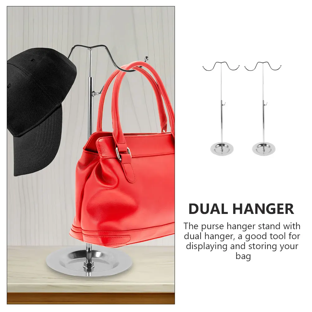 

Adjustable Metal Purse Hanger Stand Desktop Handbag Display Rack Stainless Steel Bag Hook Holder Foldable Storage Stand For Home
