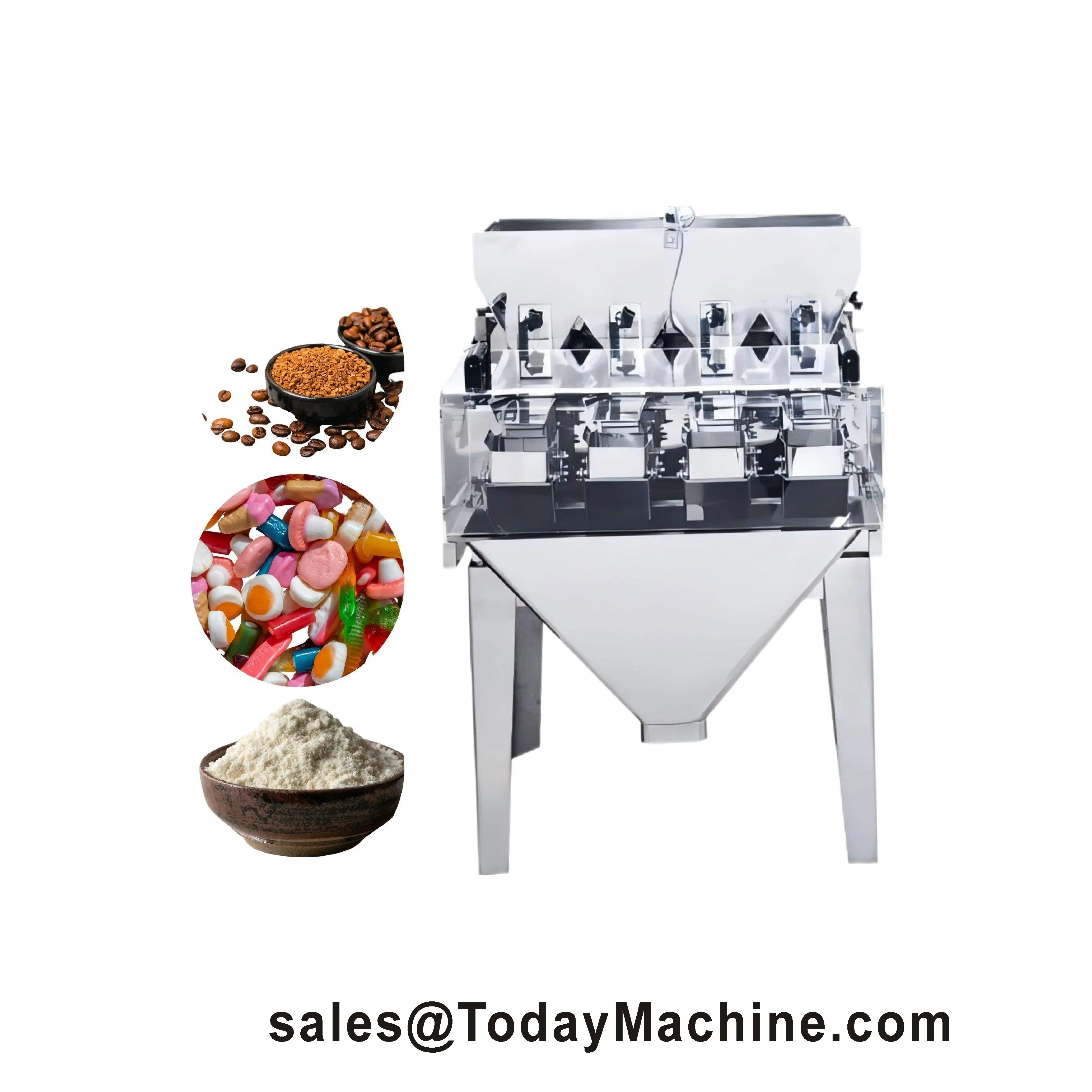 4 Heads Linear Scale Linear Balance Linear Combination Weigher for Grain Granule Pellet Bulk Food Washing Powder