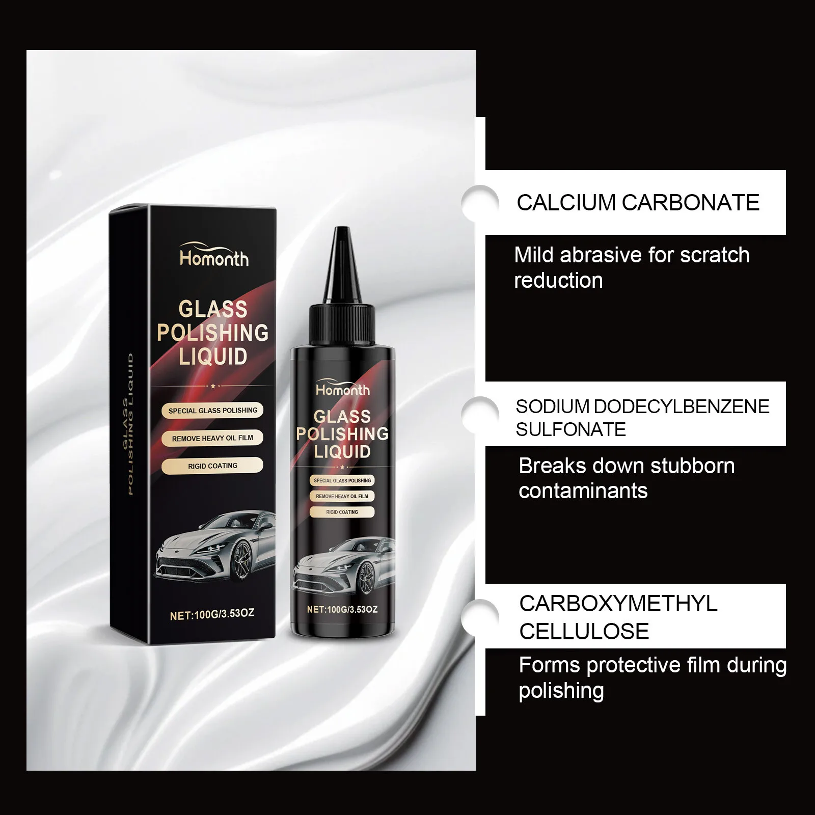 Liquide de polissage de vitres de voiture, 1 à 3 ensembles, nettoyage des taches d'eau, Anti-buée, Solution d'entretien du verre de voiture, vernis pour voiture