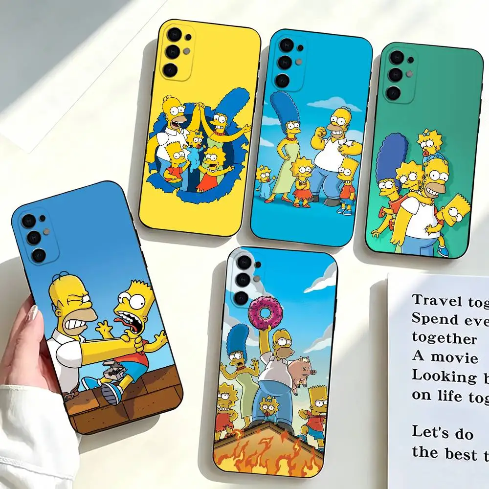 The-e Simpsons-s Phone Case For Samsung S25,S24,S21,S22,S23,S30,Ultra,S20,Plus,Fe,Soft Silicone Black Cover
