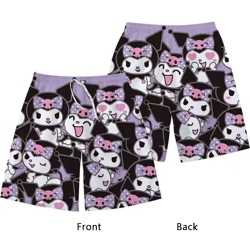 New Kawaii Sanrio Kuromi Summer Quick Drying Shorts Cartoon Soft Comfortable Loose Home Pants Cute Leisure Breathable Sweatpants