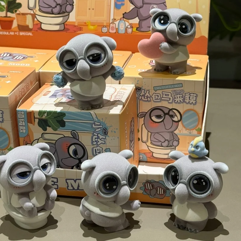 Little Timid Aziatische Tapir Blind Box Leuke Emoji Pack Pluche Beeldje Trendy Speelgoed Cadeau Voor Meisjes Desktop Auto Decor