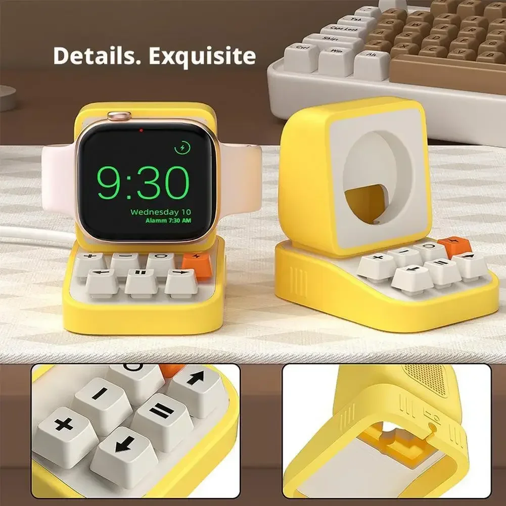 حامل شاحن لساعة أبل Series10 9 8 7 6 5 SE 3 Ultra 1 2 قاعدة شحن لـ Iwatch حامل كابل شحن من السيليكون