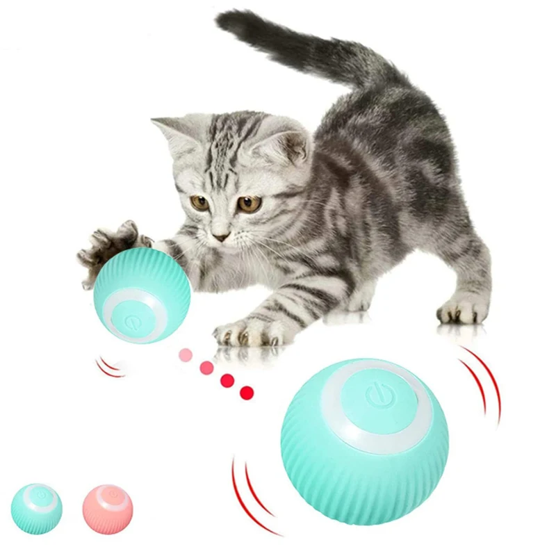 Electric Cat Ball Toys, Rolamento automático, Brinquedos inteligentes para onomatopeia animal, Training Kitten for Indoor Interactive