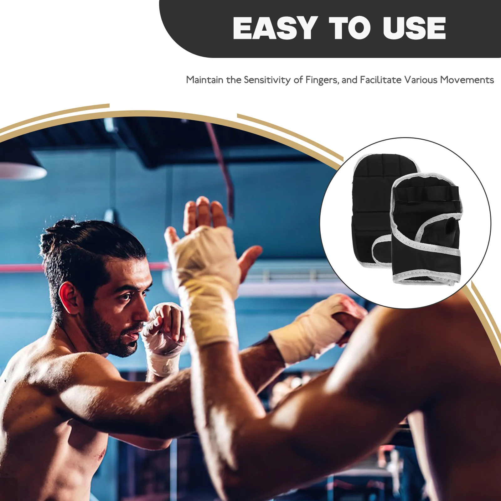 

Gloves Wrist Guards Boxing Sparring Gear Training Punching Mitts Fabric