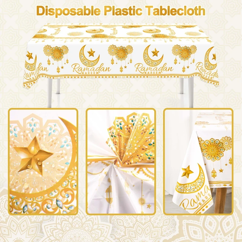 Ramadan Decor Tablecloth EID Mubarak Decor For Home 2024 Ramadan Kareem Islamic Muslim Party Eid Al Adha Gifts Happy Eid Al Fitr